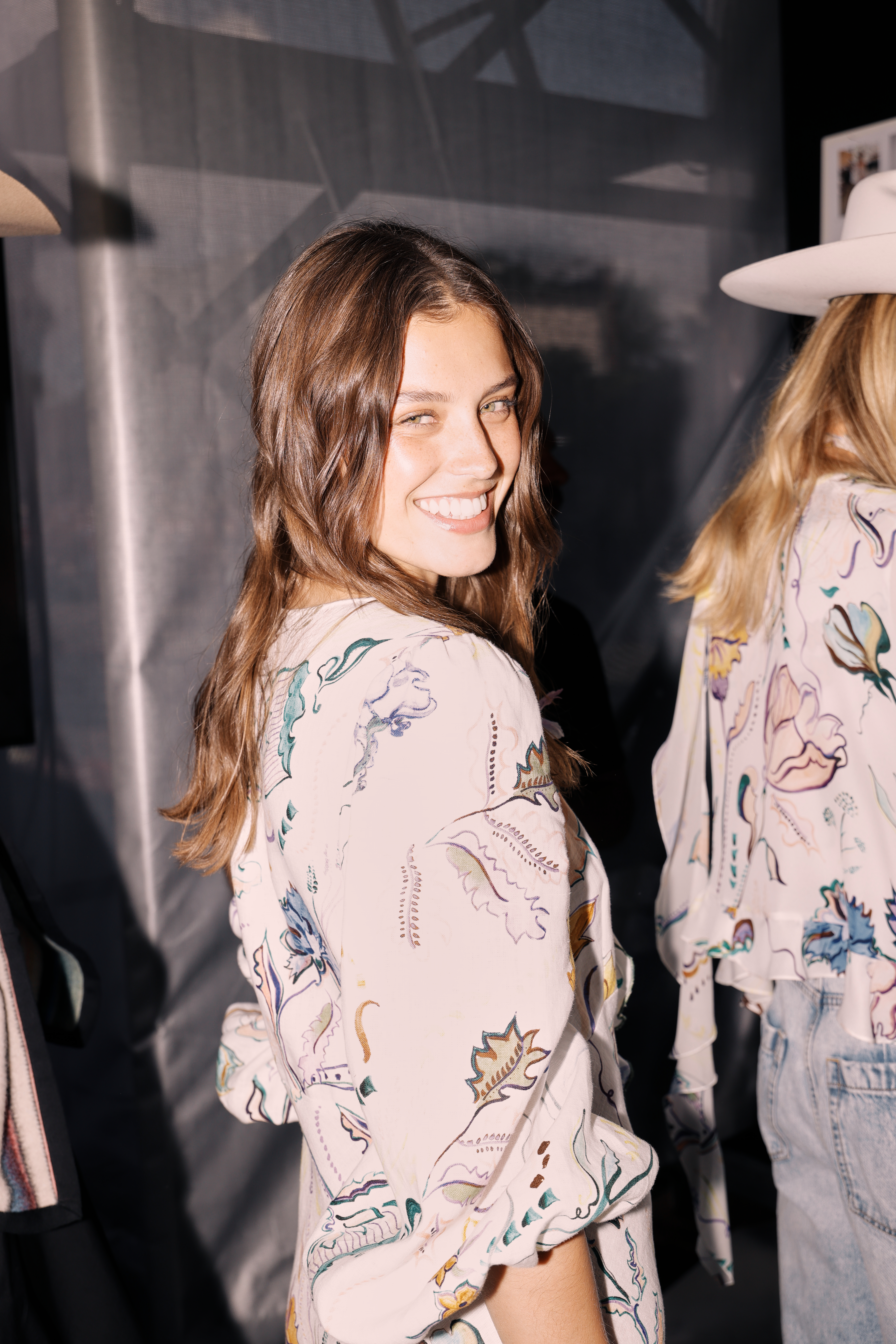 Model Backstage Flower Print