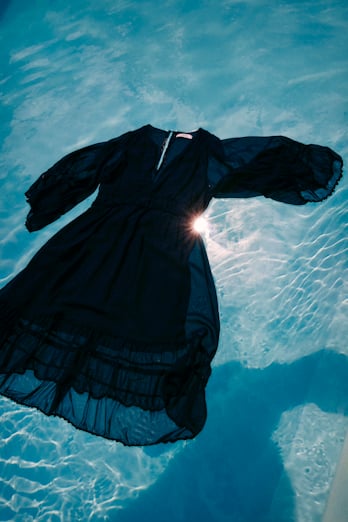 Dorothee Schumacher Langarmkleid aus Seiden-Georgette dark navy