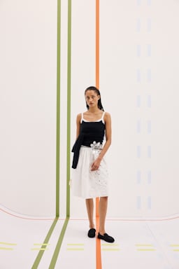 Dorothee Schumacher Cotton skirt with broderie anglaise embroidery pure white