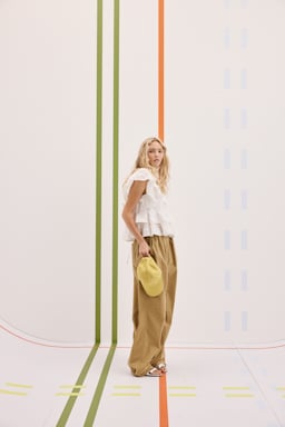 Dorothee Schumacher Top with ruffles in cotton-fil-coupé camellia white