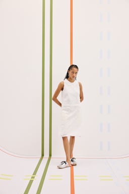 Dorothee Schumacher Shift dress in cotton-fil-coupé camellia white