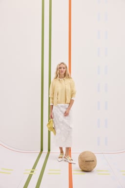 Dorothee Schumacher Embroidered organza skirt pure white