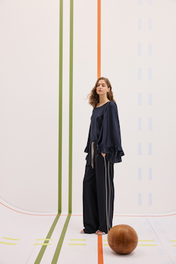 Dorothee Schumacher Habotai silk shirt dark navy