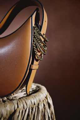 Dorothee Schumacher Half Moon Bag in soft calf leather with D-ring hardware tan