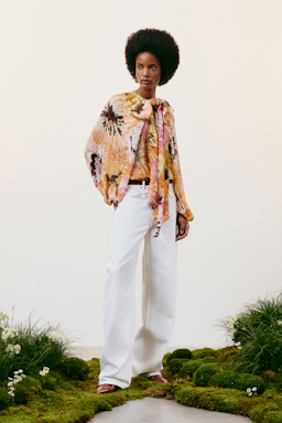 Dorothee Schumacher Signature print viscose georgette blouse and scarf set boho flower print