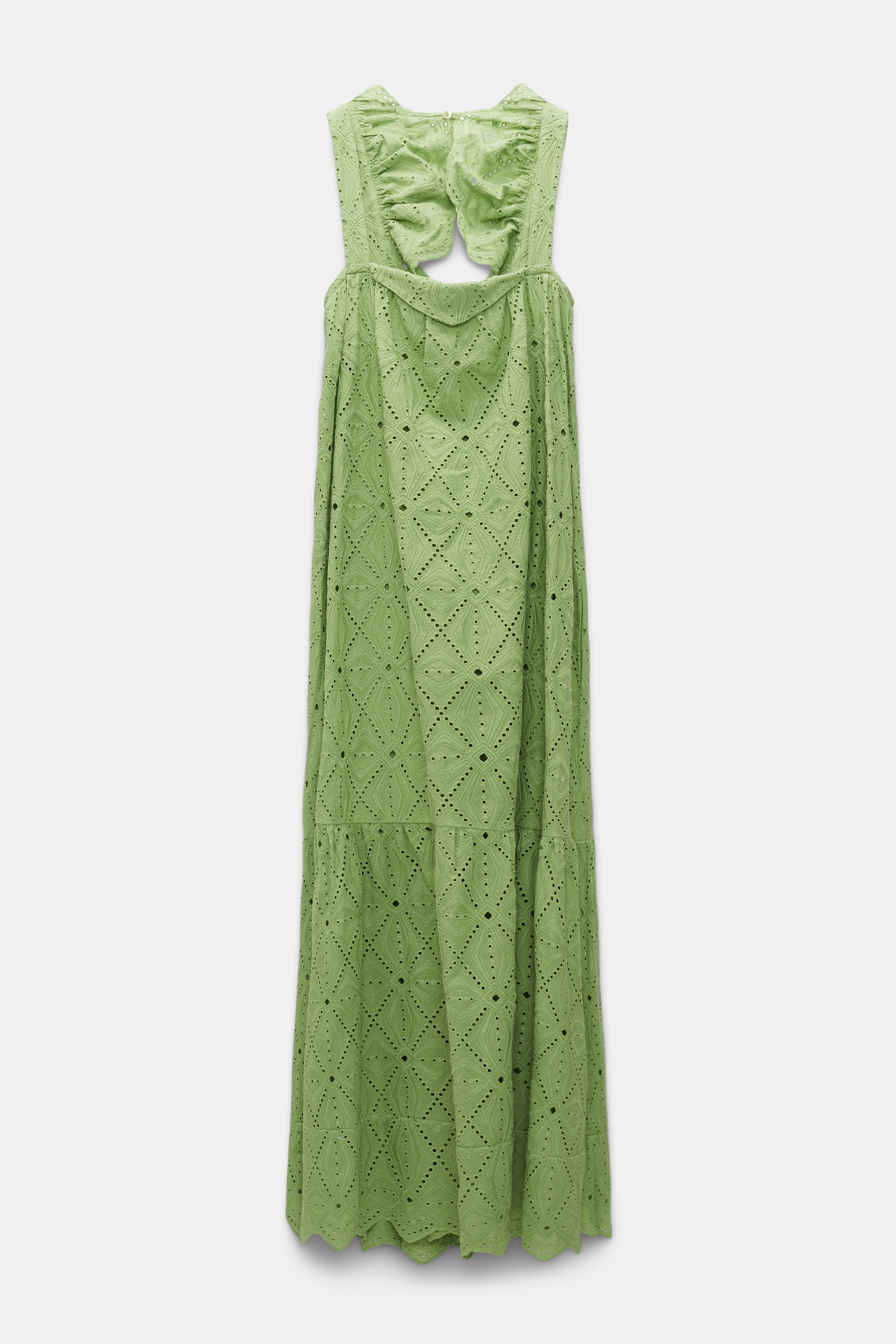 Dorothee Schumacher Square neck dress in cotton broderie anglaise soft green
