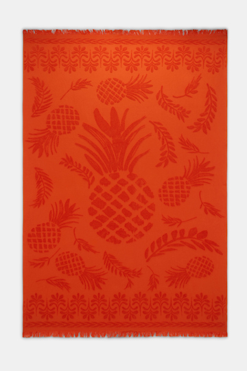 Dorothee Schumacher Badehandtuch mit gewebtem Ananas-Jacquardmuster orange