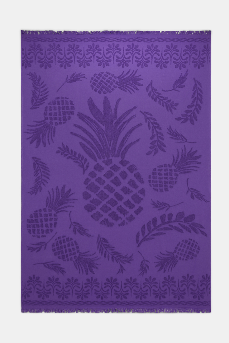 Dorothee Schumacher Badehandtuch mit gewebtem Ananas-Jacquardmuster purple