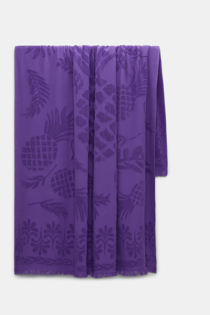 Dorothee Schumacher Badehandtuch mit gewebtem Ananas-Jacquardmuster purple