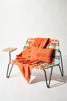 Dorothee Schumacher Kissen aus Baumwolle mit gewebtem Ananas-Jacquardmuster orange