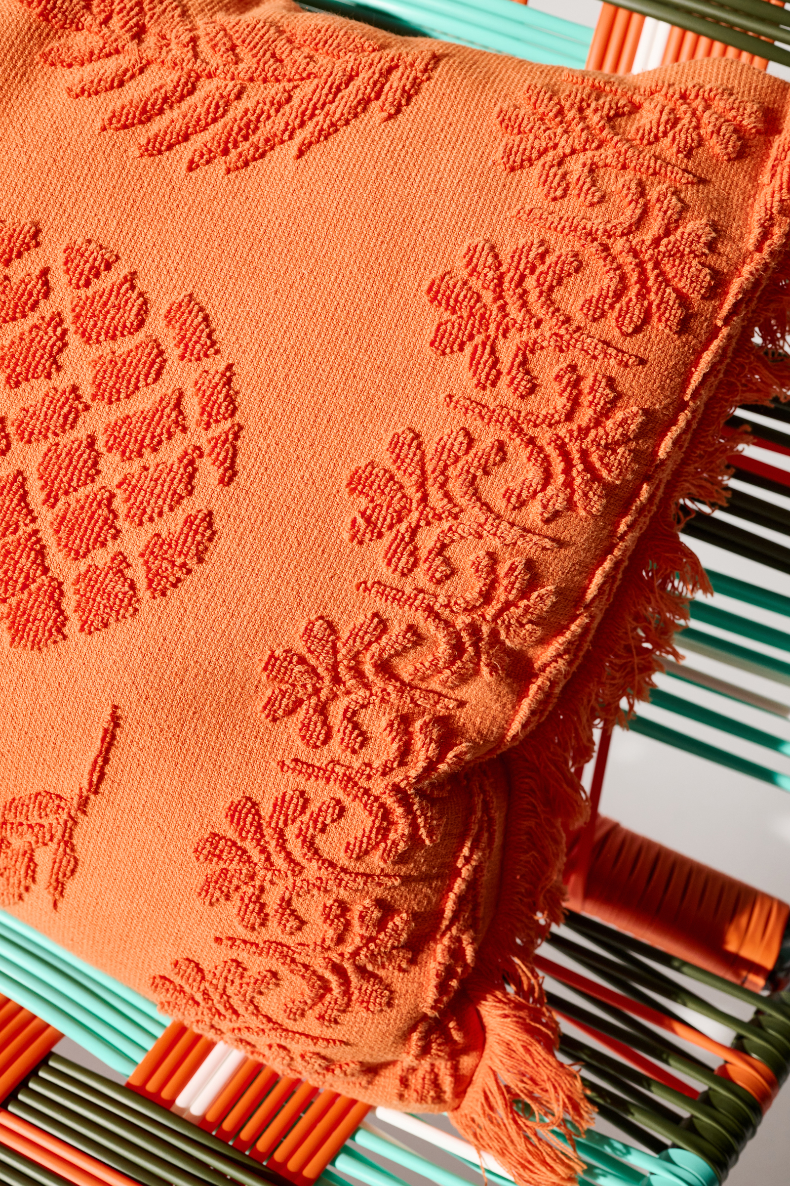Dorothee Schumacher Kissen aus Baumwolle mit gewebtem Ananas-Jacquardmuster orange