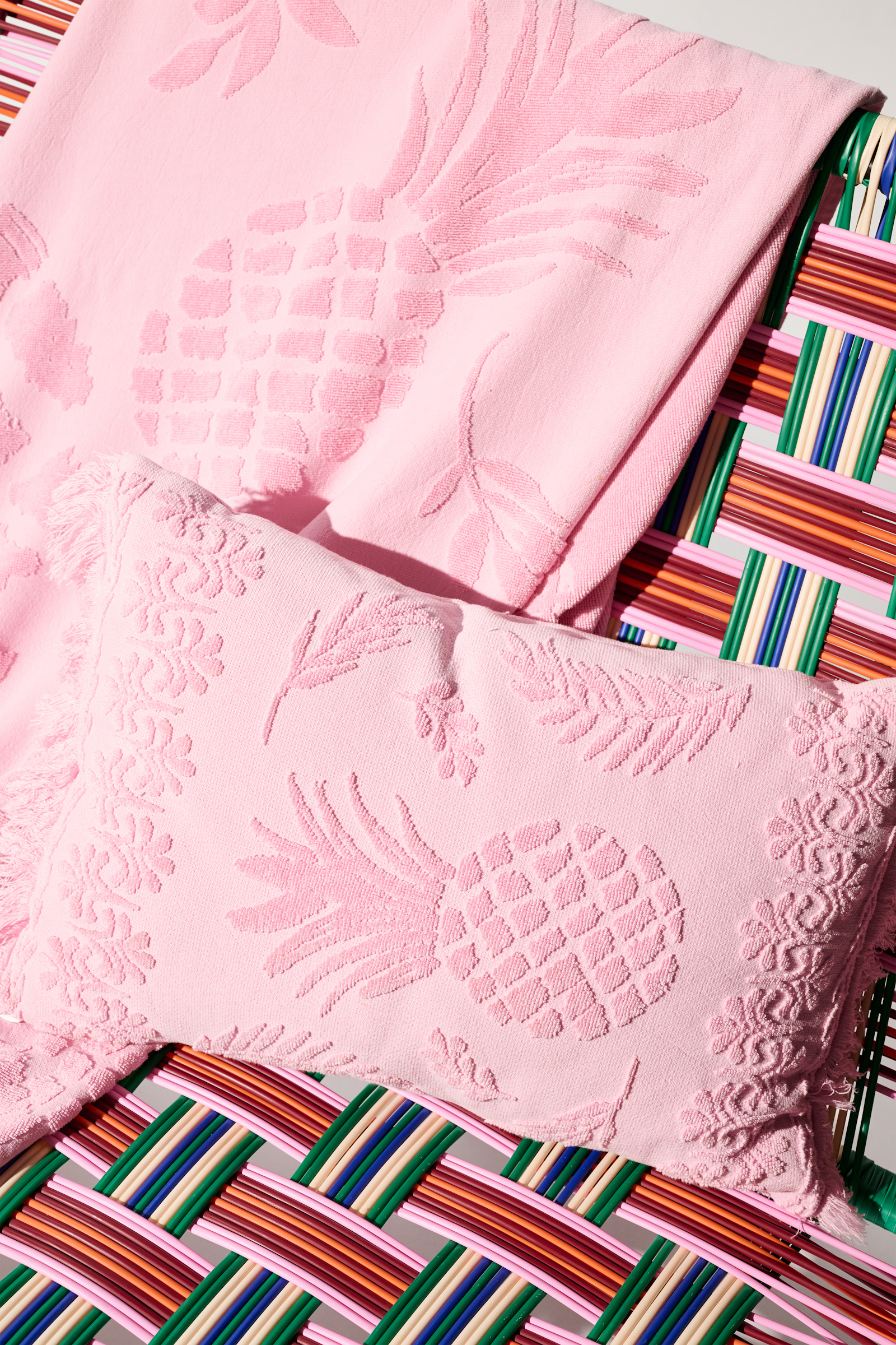 Dorothee Schumacher Kissen aus Baumwolle mit gewebtem Ananas-Jacquardmuster pink
