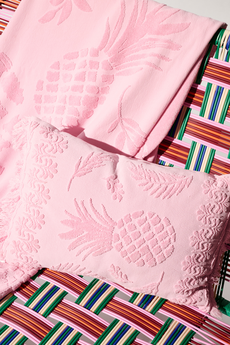 Dorothee Schumacher Kissen aus Baumwolle mit gewebtem Ananas-Jacquardmuster pink