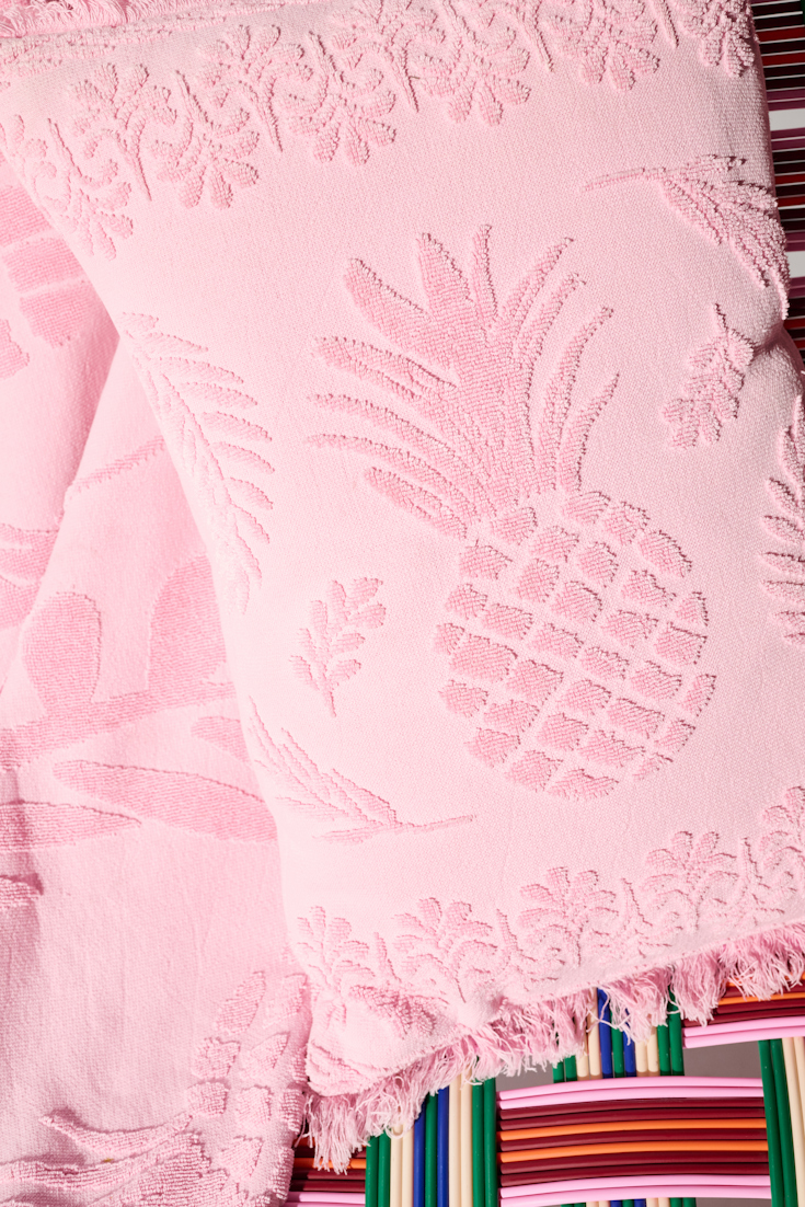Dorothee Schumacher Kissen aus Baumwolle mit gewebtem Ananas-Jacquardmuster pink