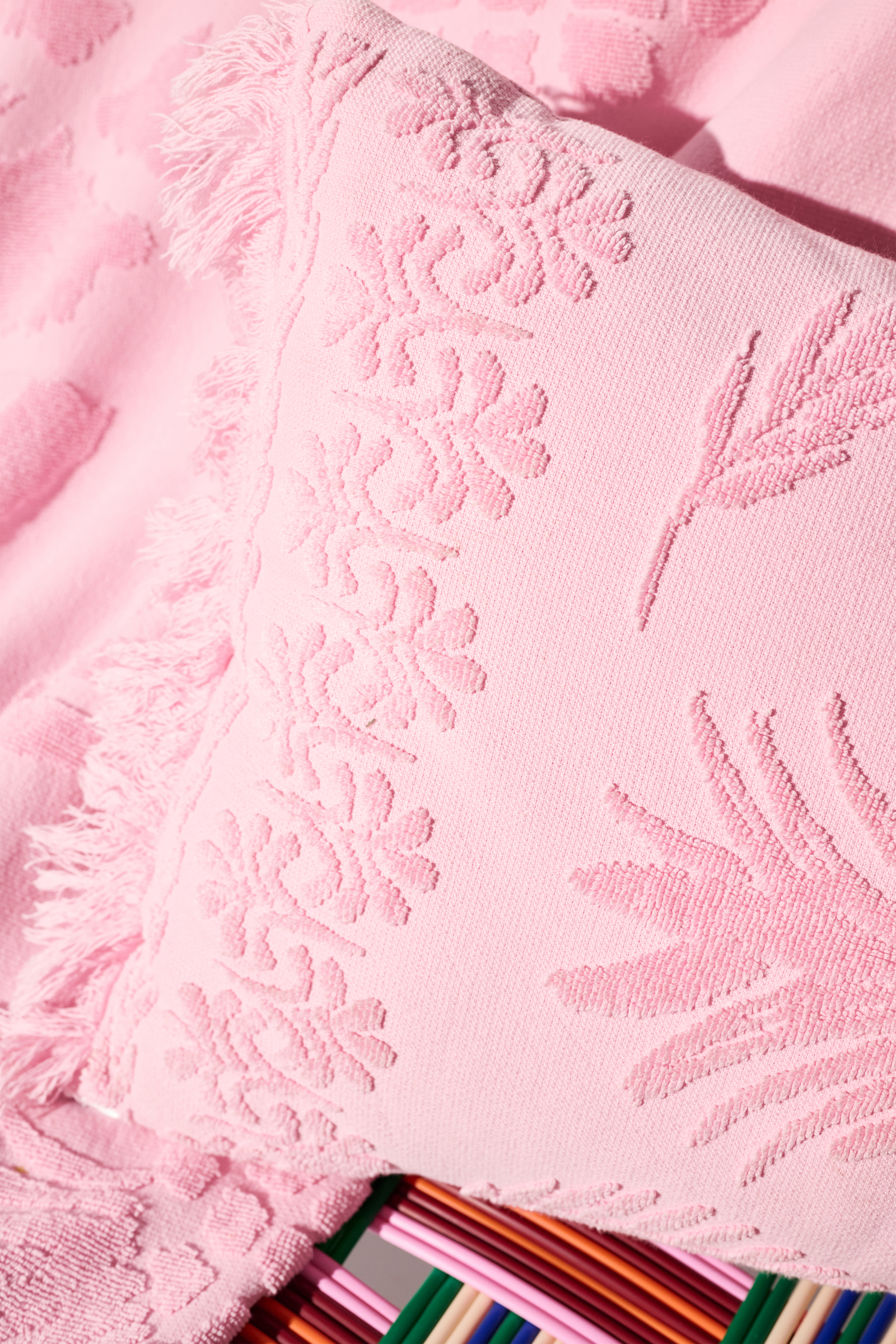 Dorothee Schumacher Kissen aus Baumwolle mit gewebtem Ananas-Jacquardmuster pink