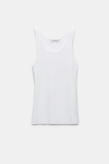 Dorothee Schumacher Ribbed cotton tank top pure white
