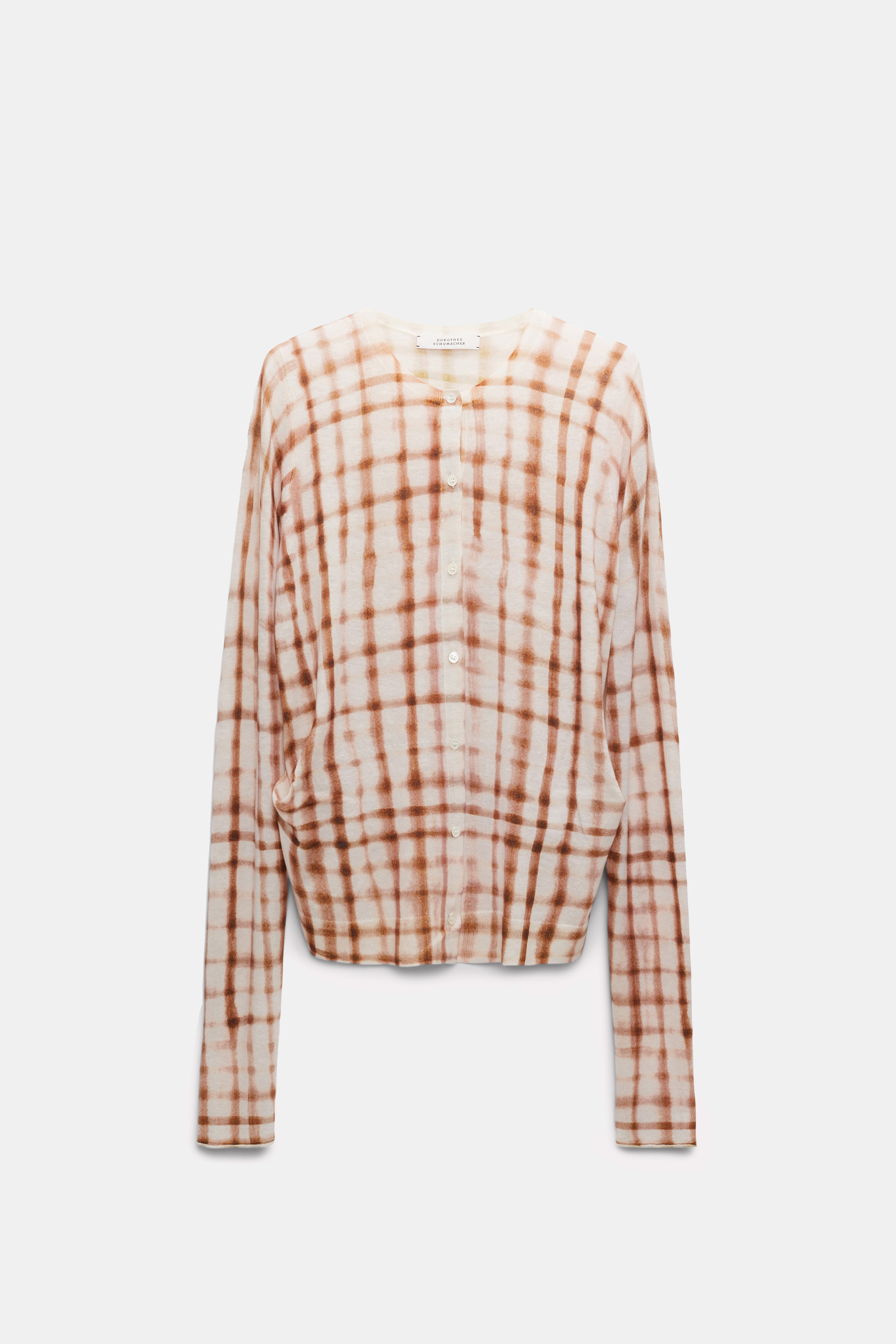Dorothee Schumacher Cardigan mit Allover Karo-Print brown and rose check