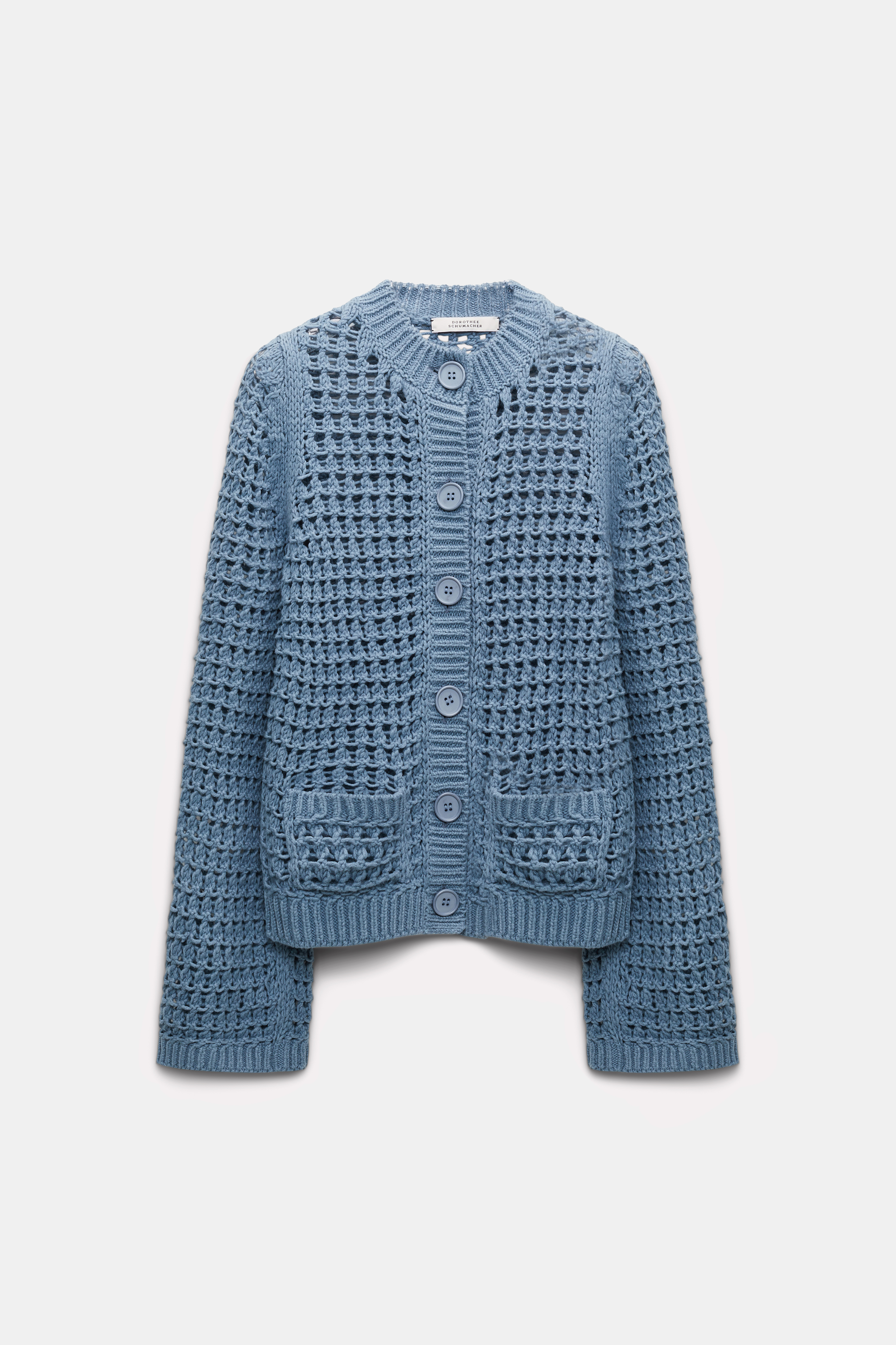 Dorothee Schumacher Cardigan aus grafischem Pointellestrick dark blue