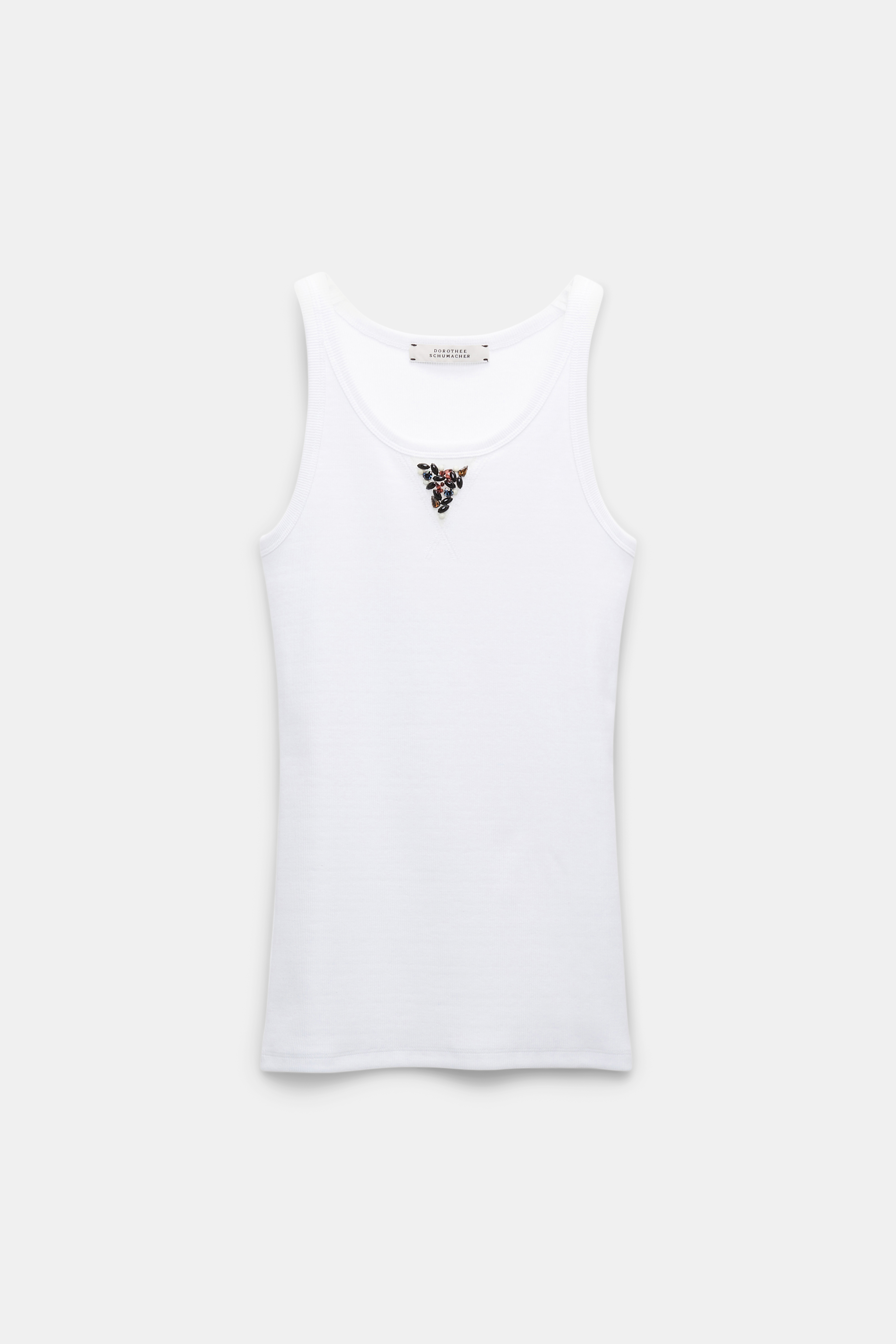 Dorothee Schumacher Geripptes Tanktop mit Embellishment blue on white