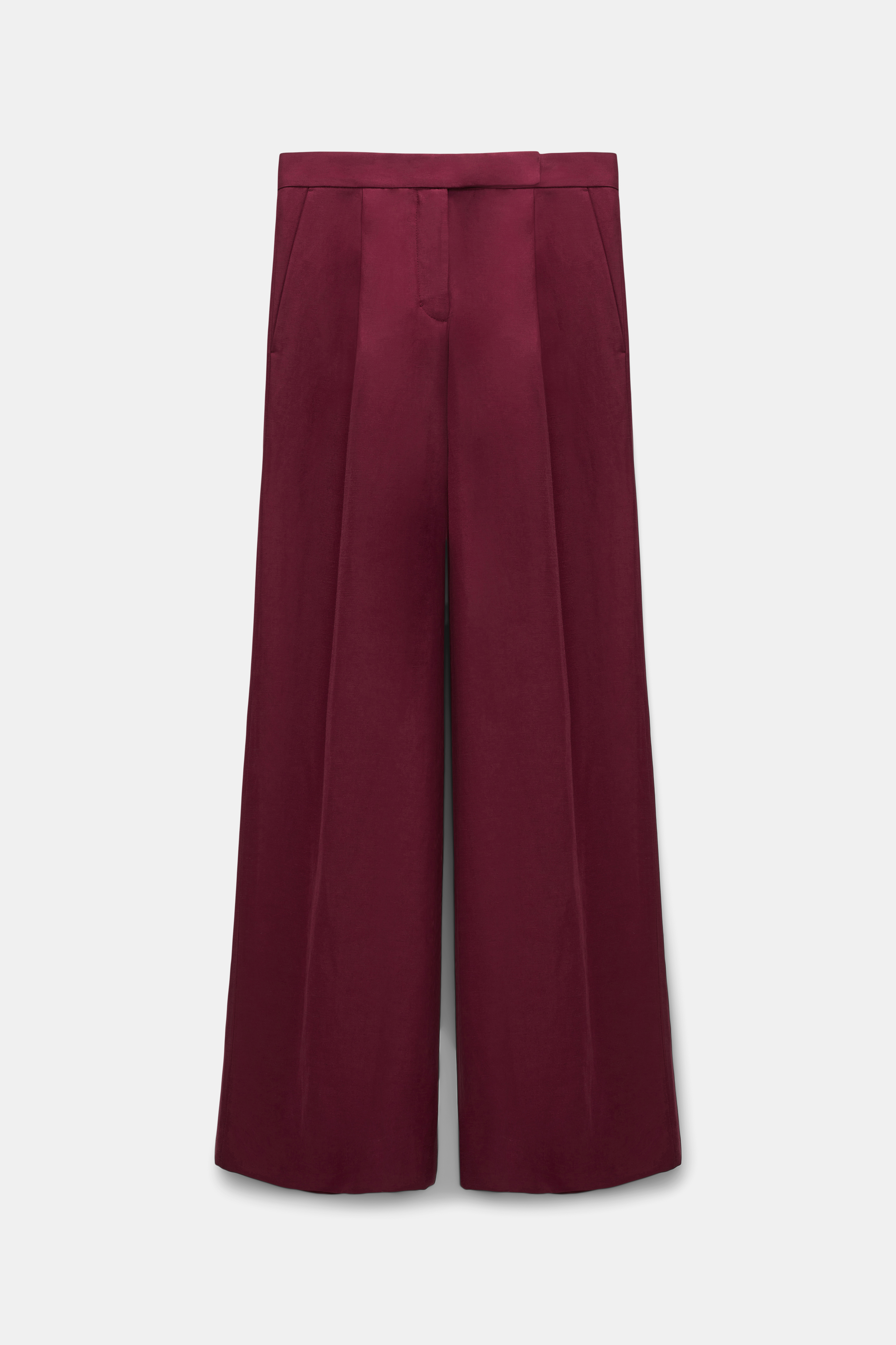 Dorothee Schumacher Wide leg pants in technical linen burgundy