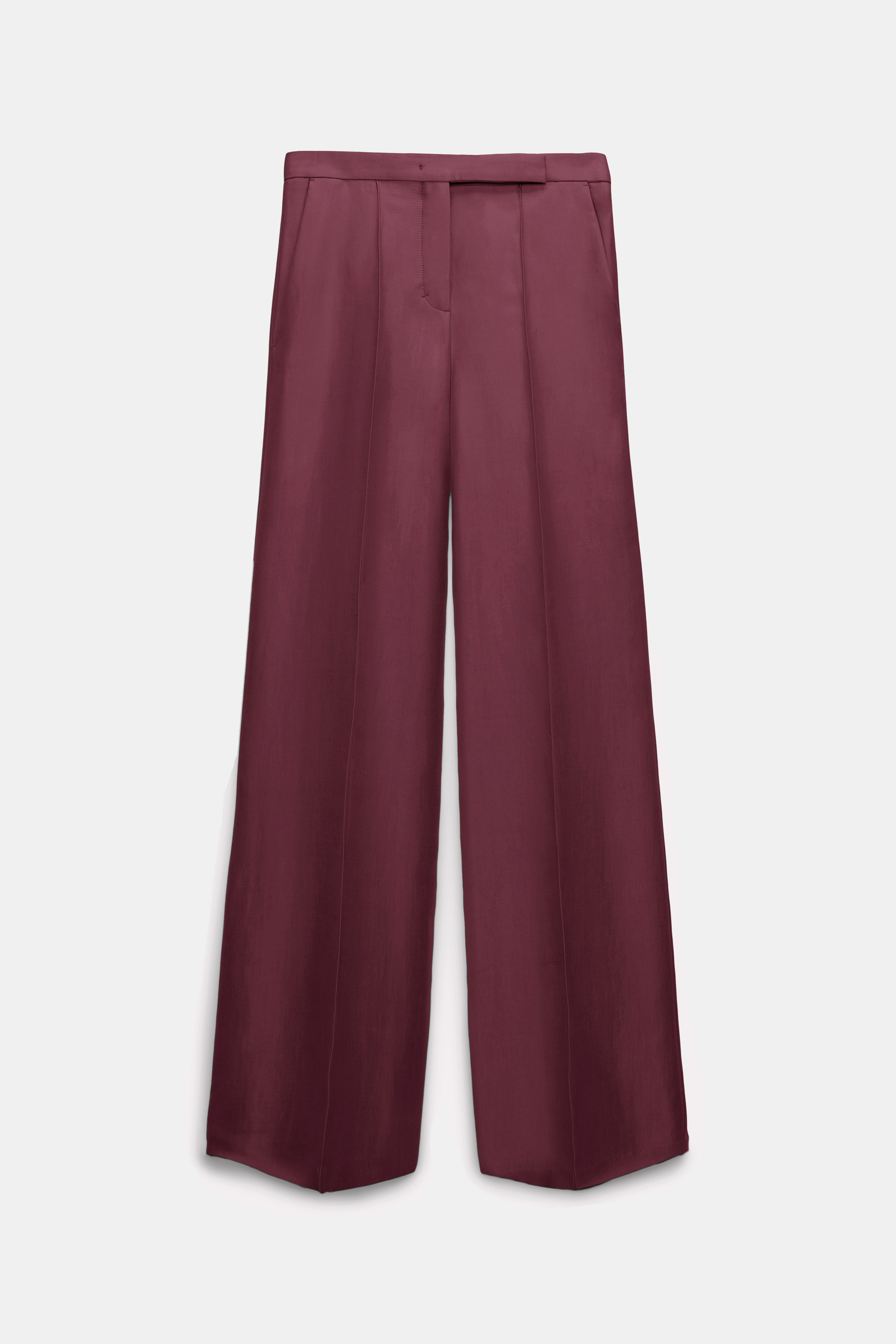 Dorothee Schumacher Slouchy Hose mit weitem Bein und Biese dark burgundy