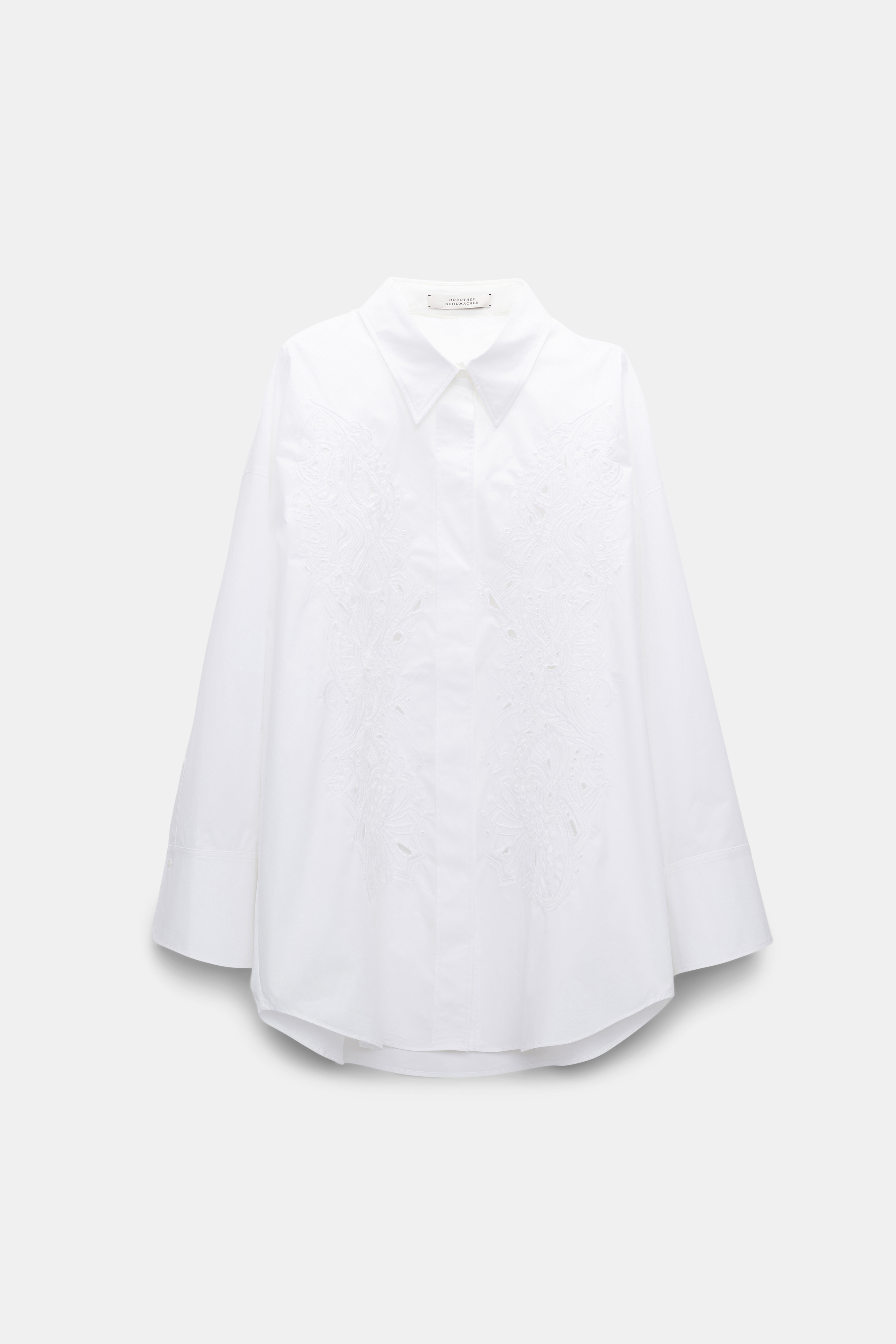 Dorothee Schumacher Oversized cotton-poplin shirt with broderie anglaise pure white