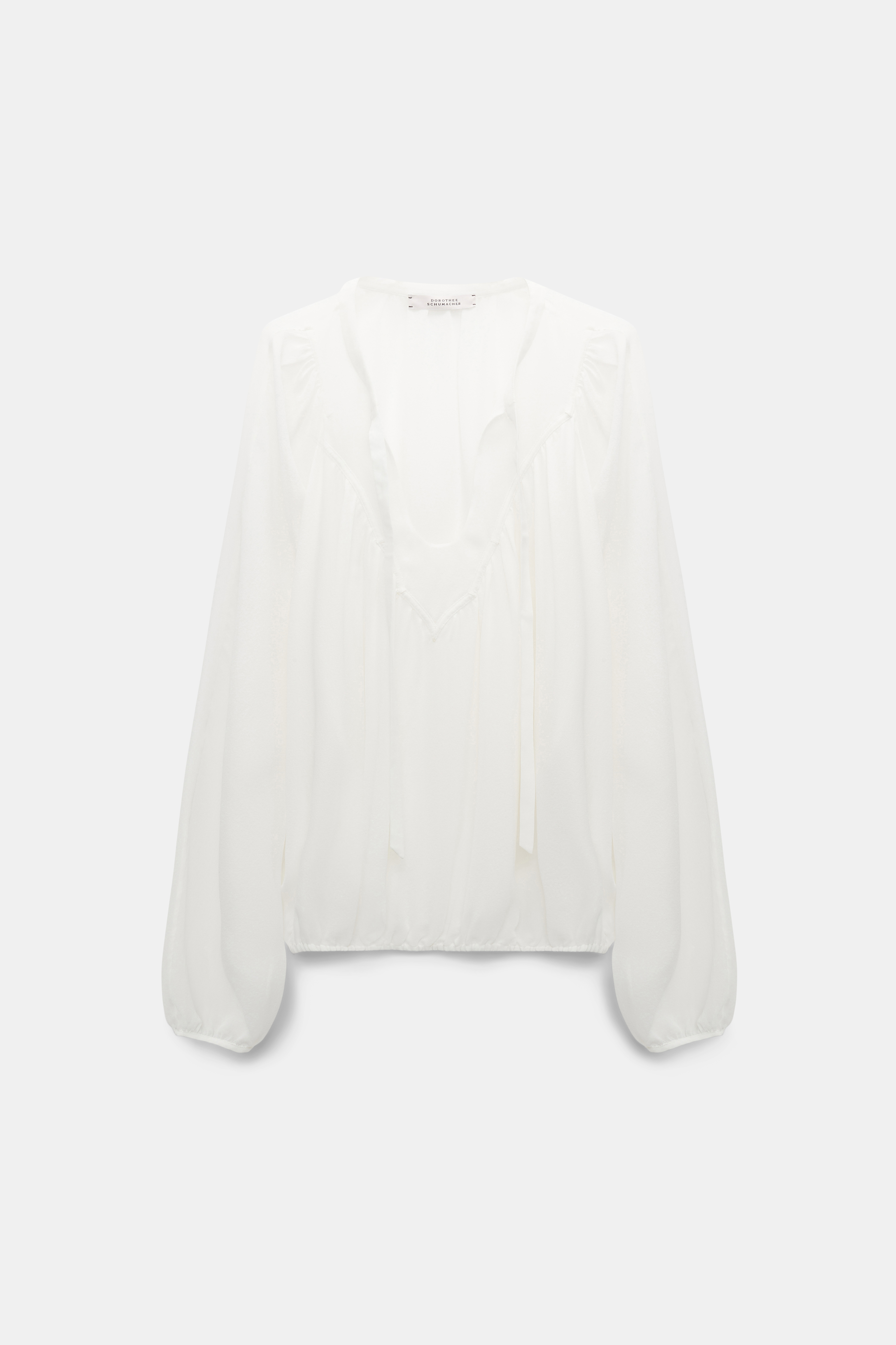 Dorothee Schumacher Silk georgette blouse with Western-inspired plastron camellia white