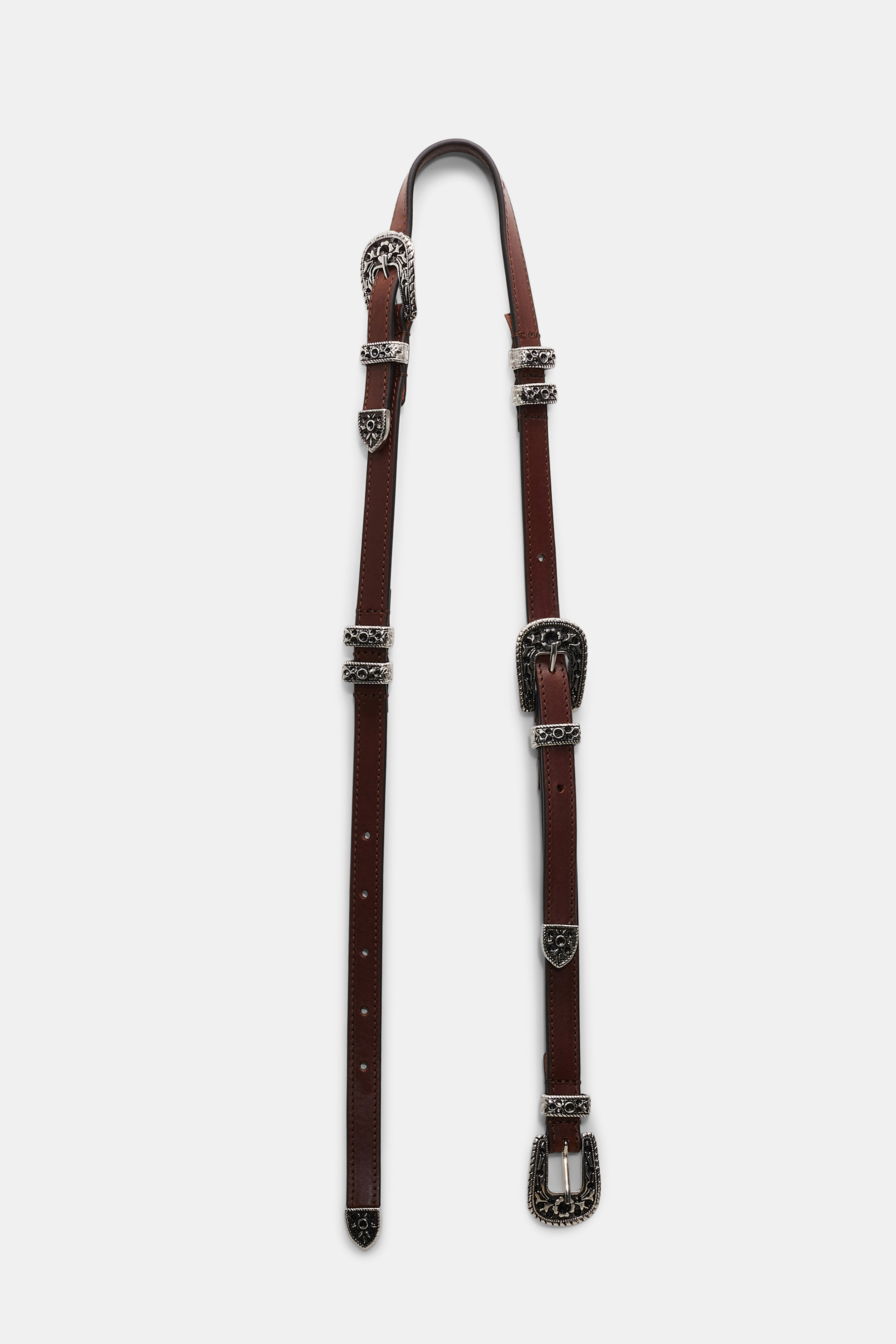 Dorothee Schumacher Gürtel aus Kalbsleder mit mehreren Schließen brown