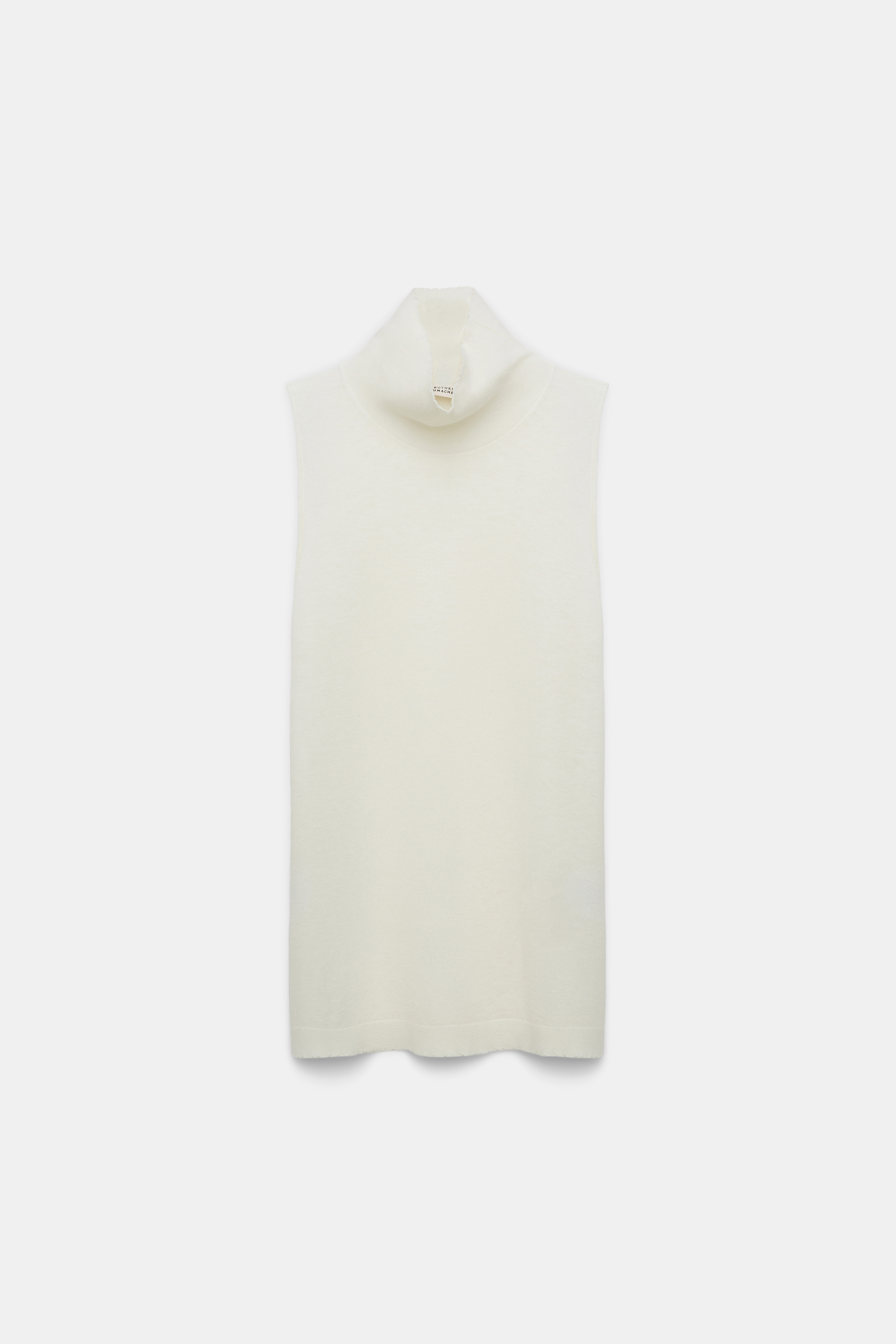 Dorothee Schumacher Ärmelloses Rollkragentop aus Woll-Kaschmir Mix eggshell