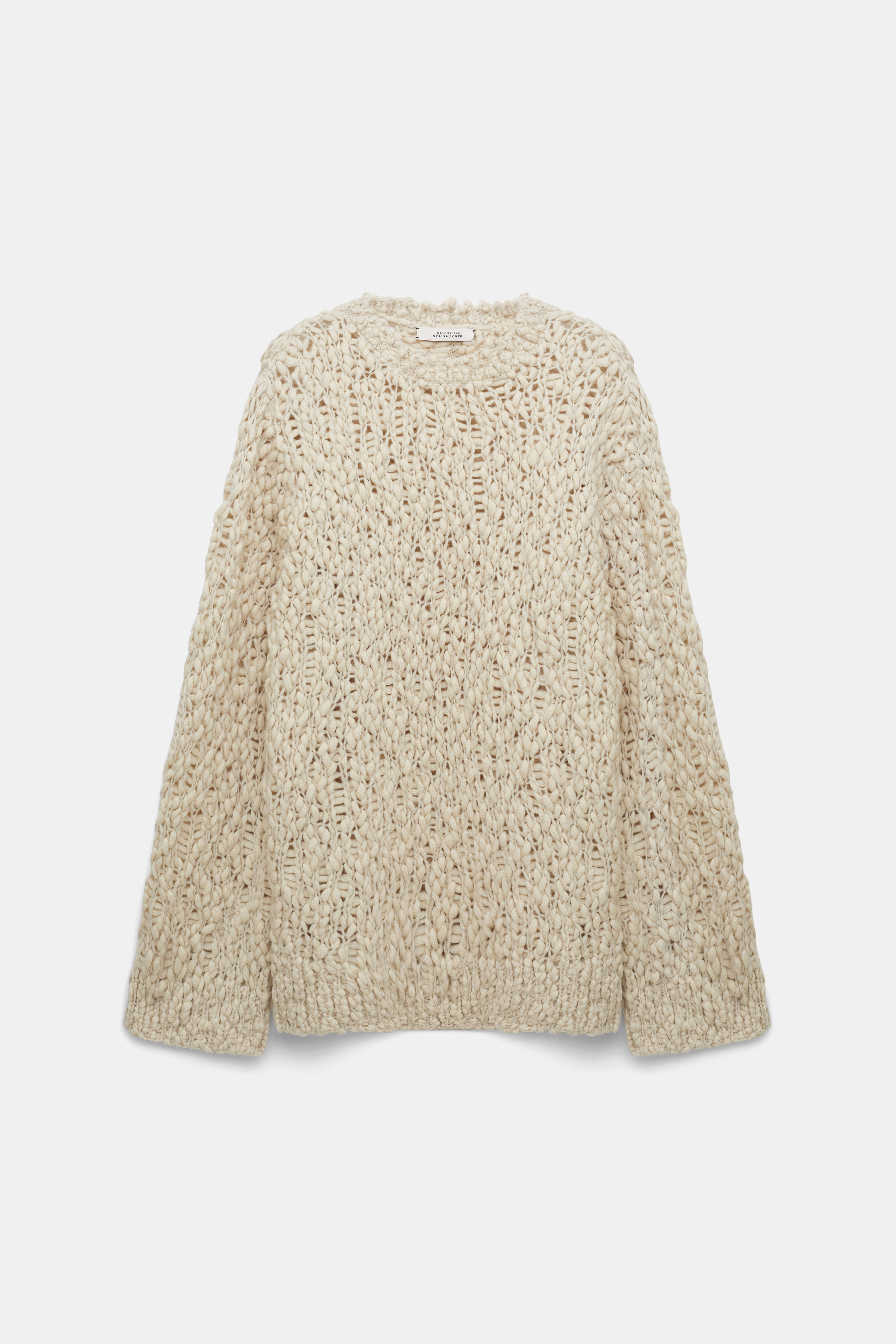 Dorothee Schumacher Rundhalspullover mit offener, unregelmäßiger Struktur fog