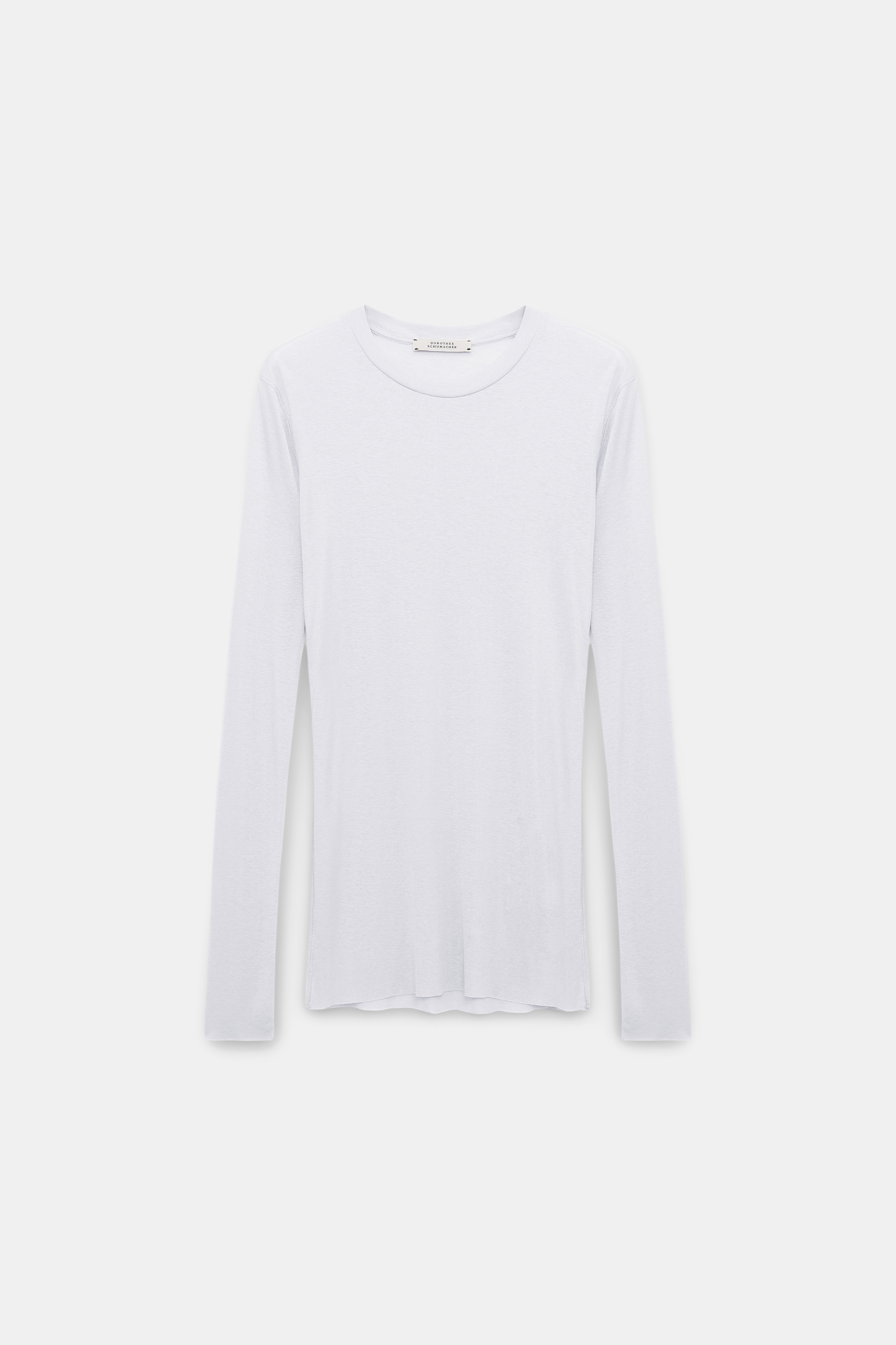 Dorothee Schumacher Geripptes Longsleeve mit Rundhalsausschnitt pure white