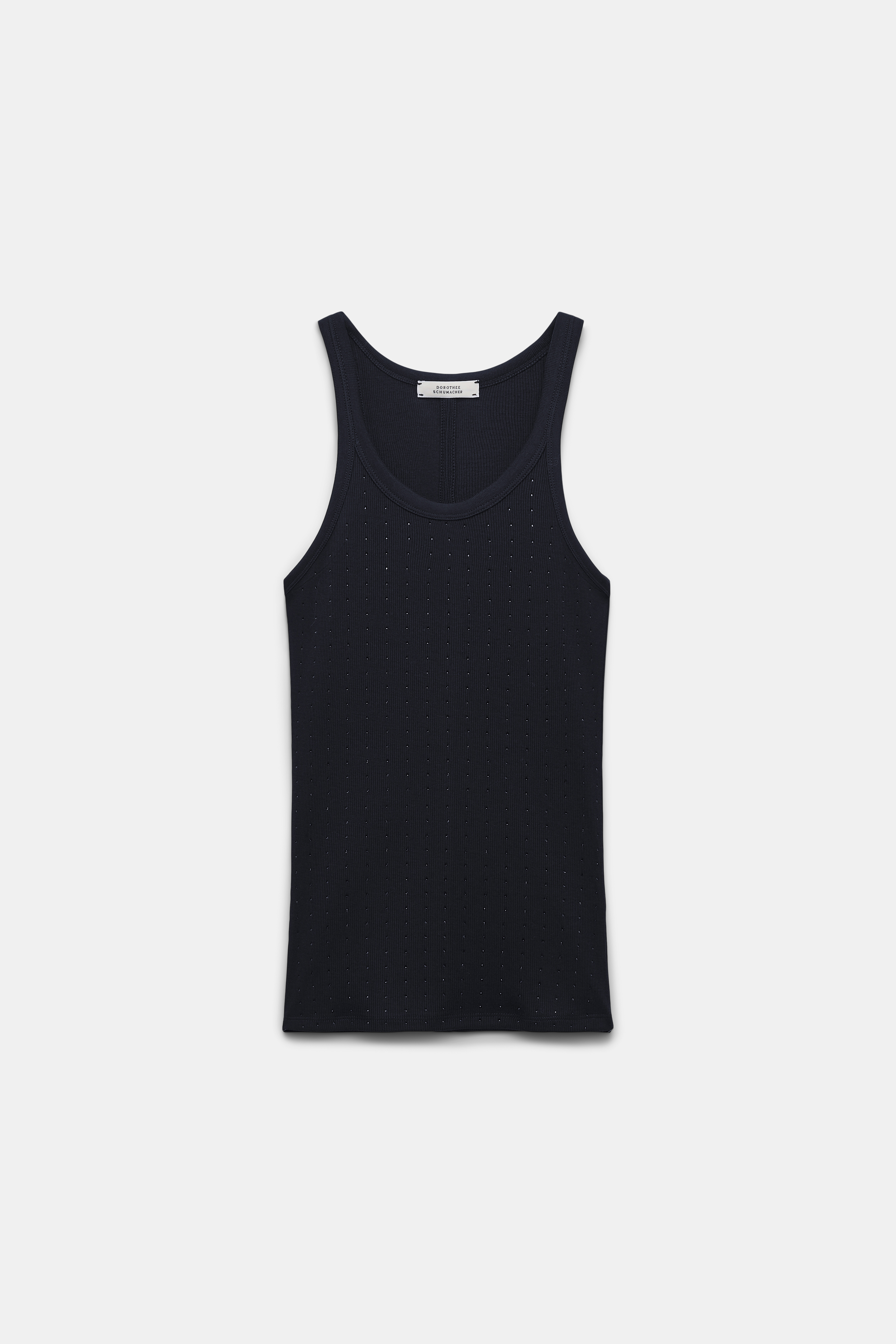 Dorothee Schumacher Ribbed tank top with hotfix embellishment black