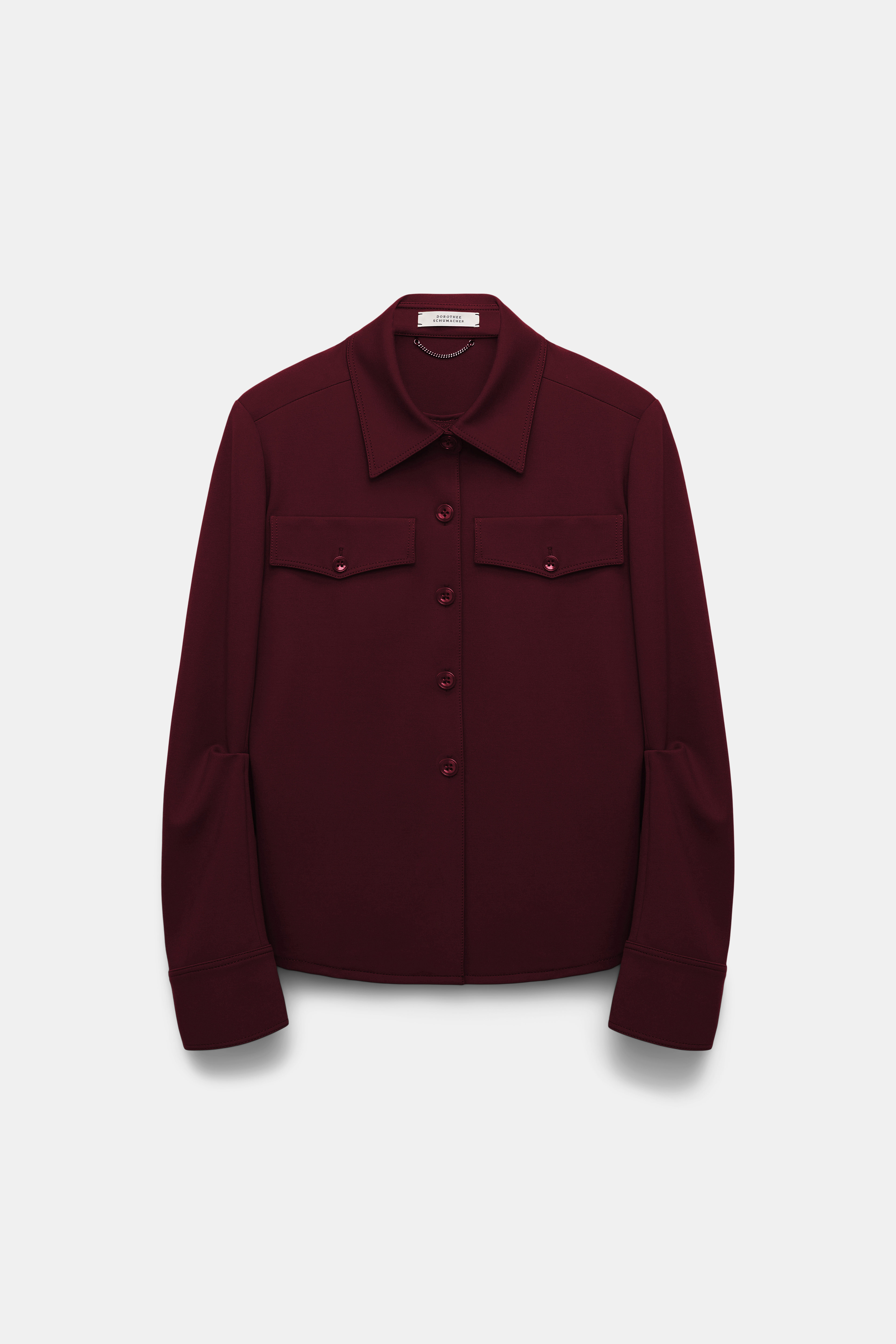 Dorothee Schumacher Getailortes Shirt aus Punto Milano dark burgundy