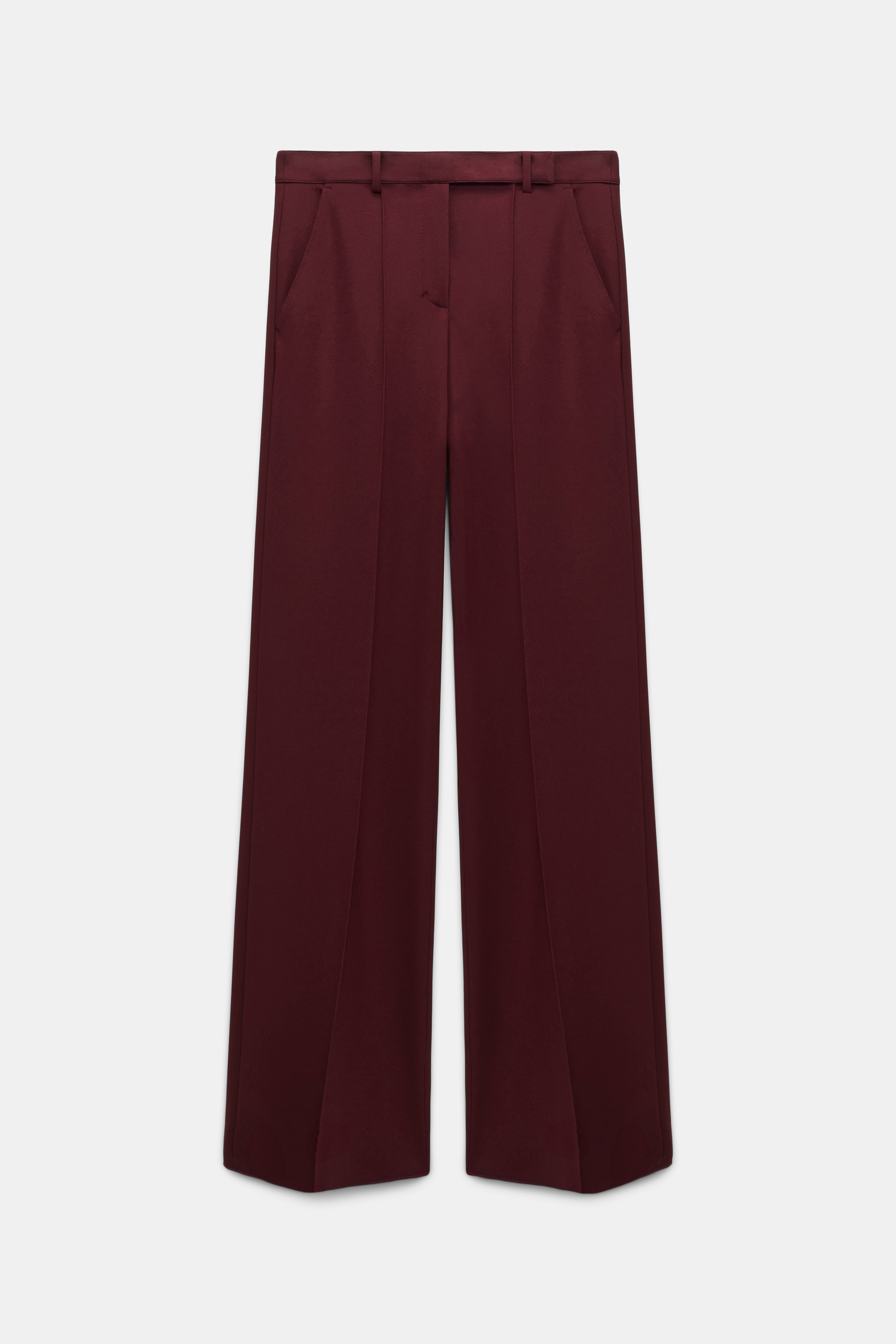 Dorothee Schumacher Hose aus Punto Milano mit weitem Bein dark burgundy