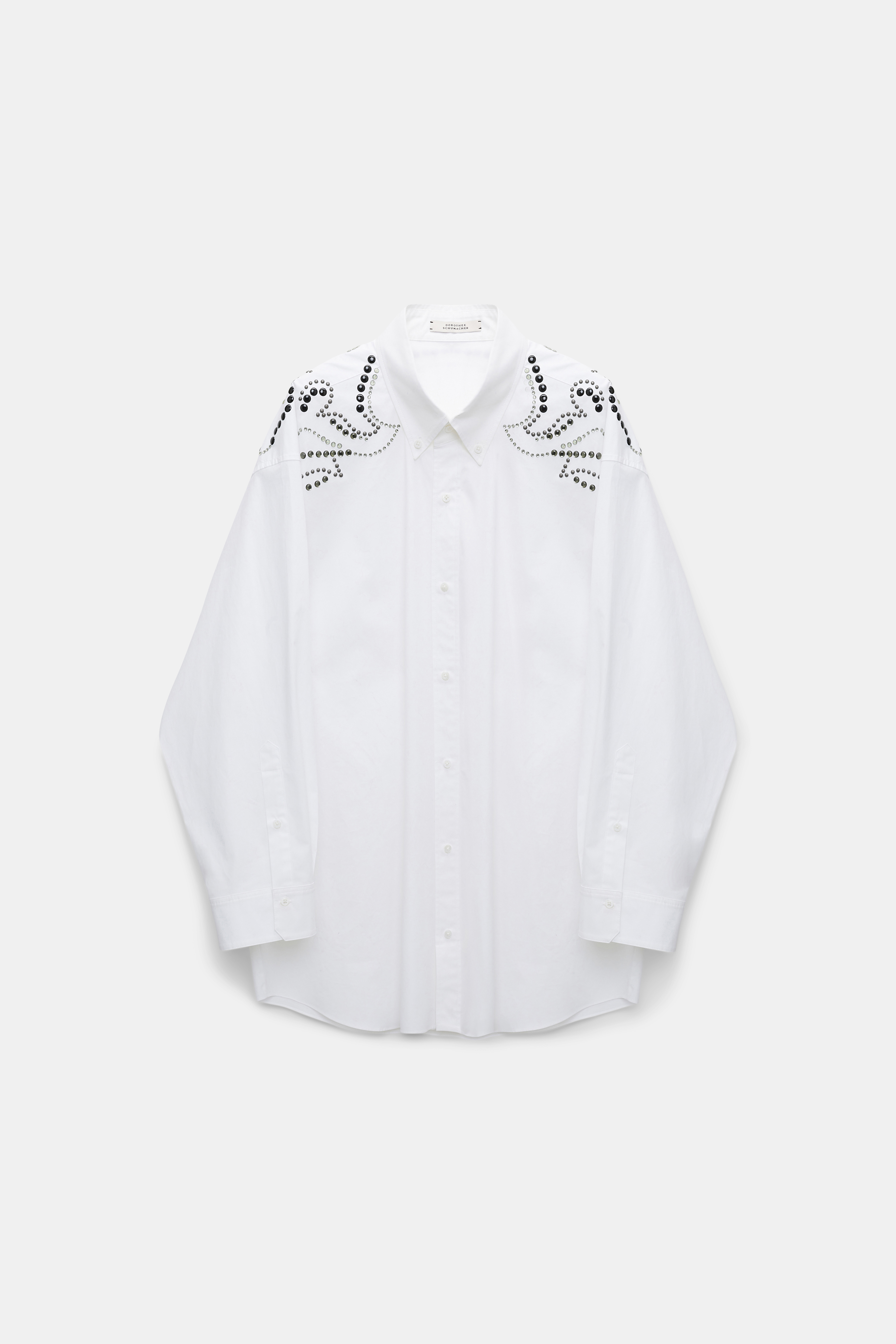 Dorothee Schumacher Oversized Popeline Hemd mit Hotfix Embellishment pure white