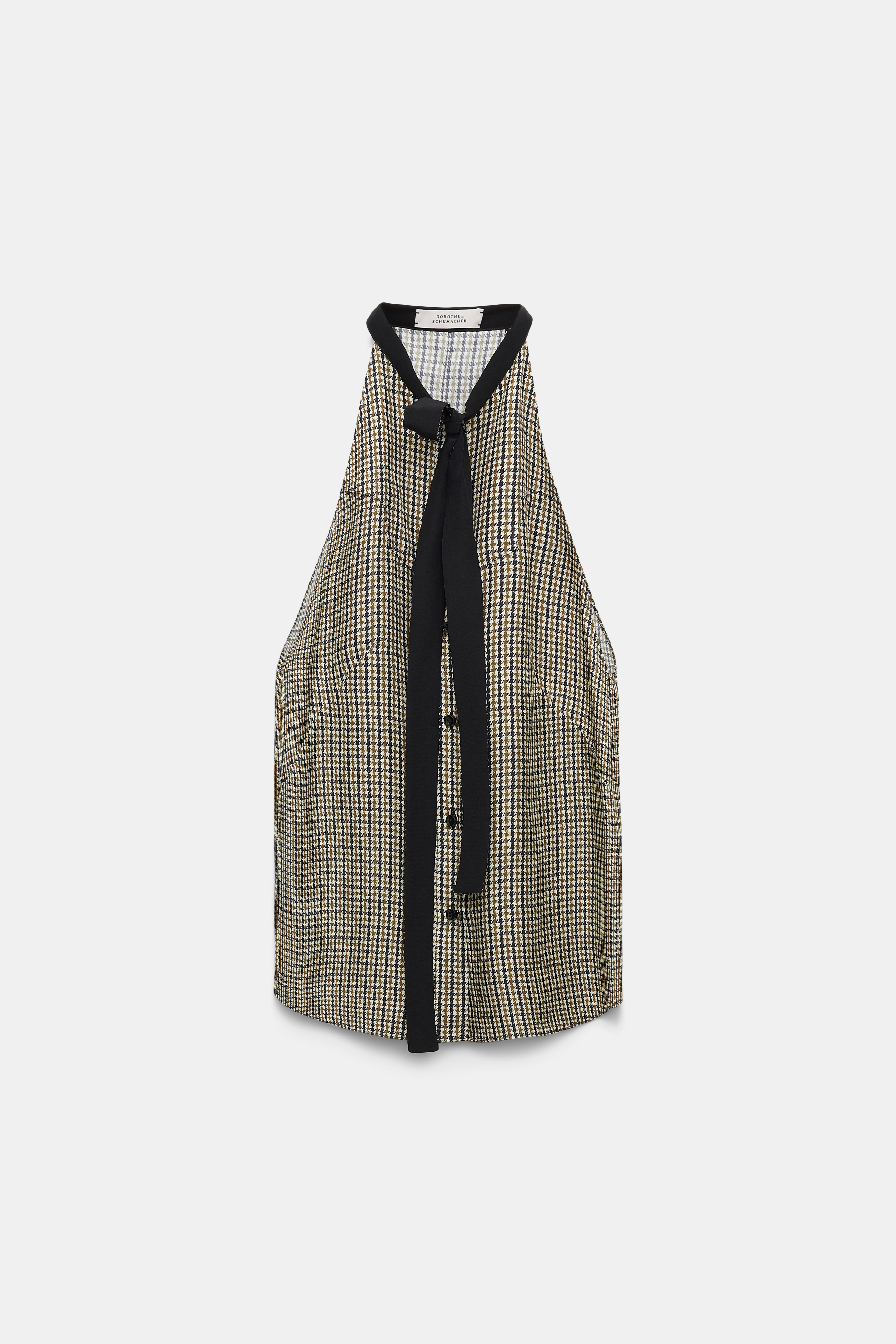 Dorothee Schumacher Top mit offener Schulter aus bedrucktem Seidentwill allover pepita