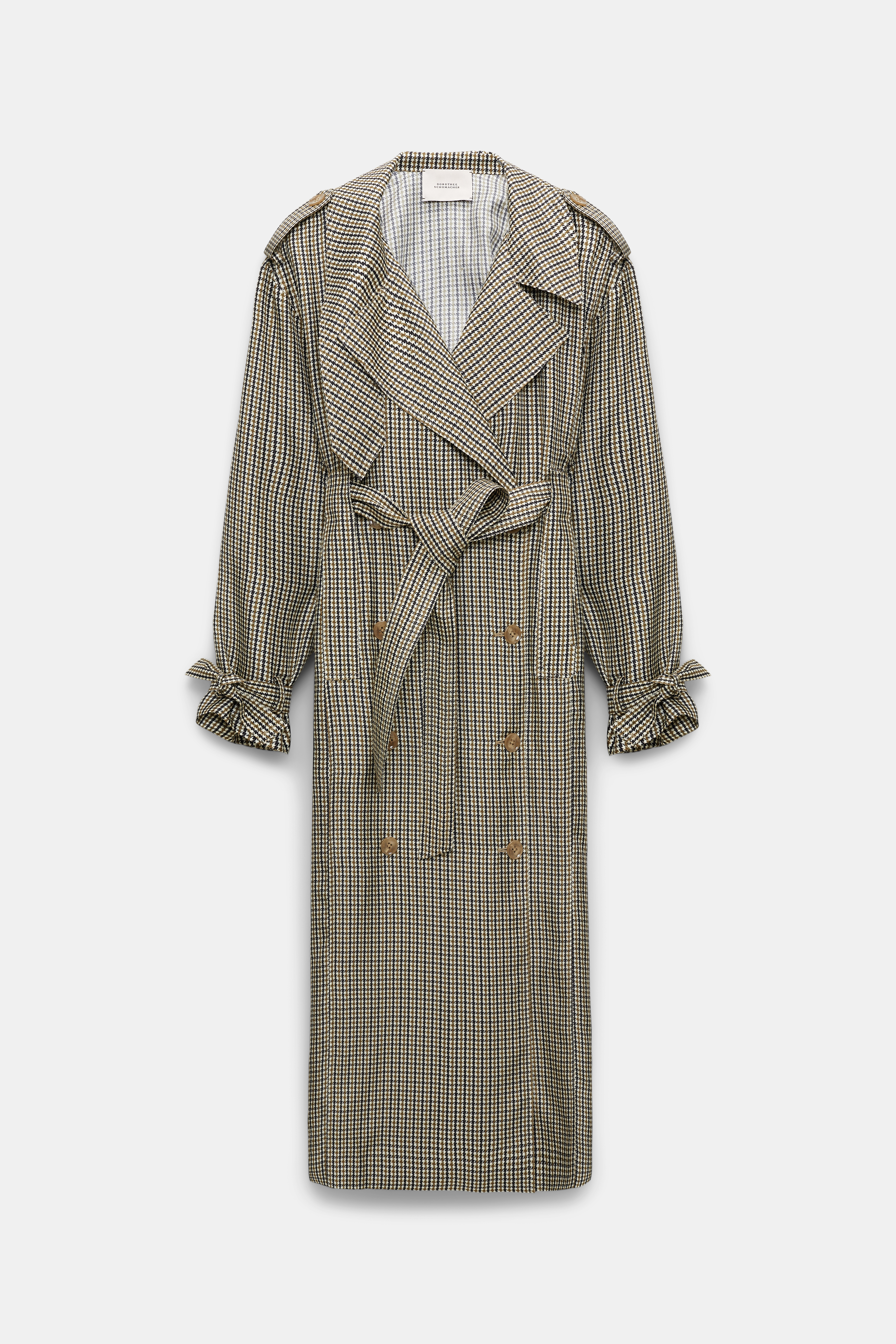 Dorothee Schumacher Kleid im Trenchcoat Style aus bedrucktem Seidentwill allover pepita