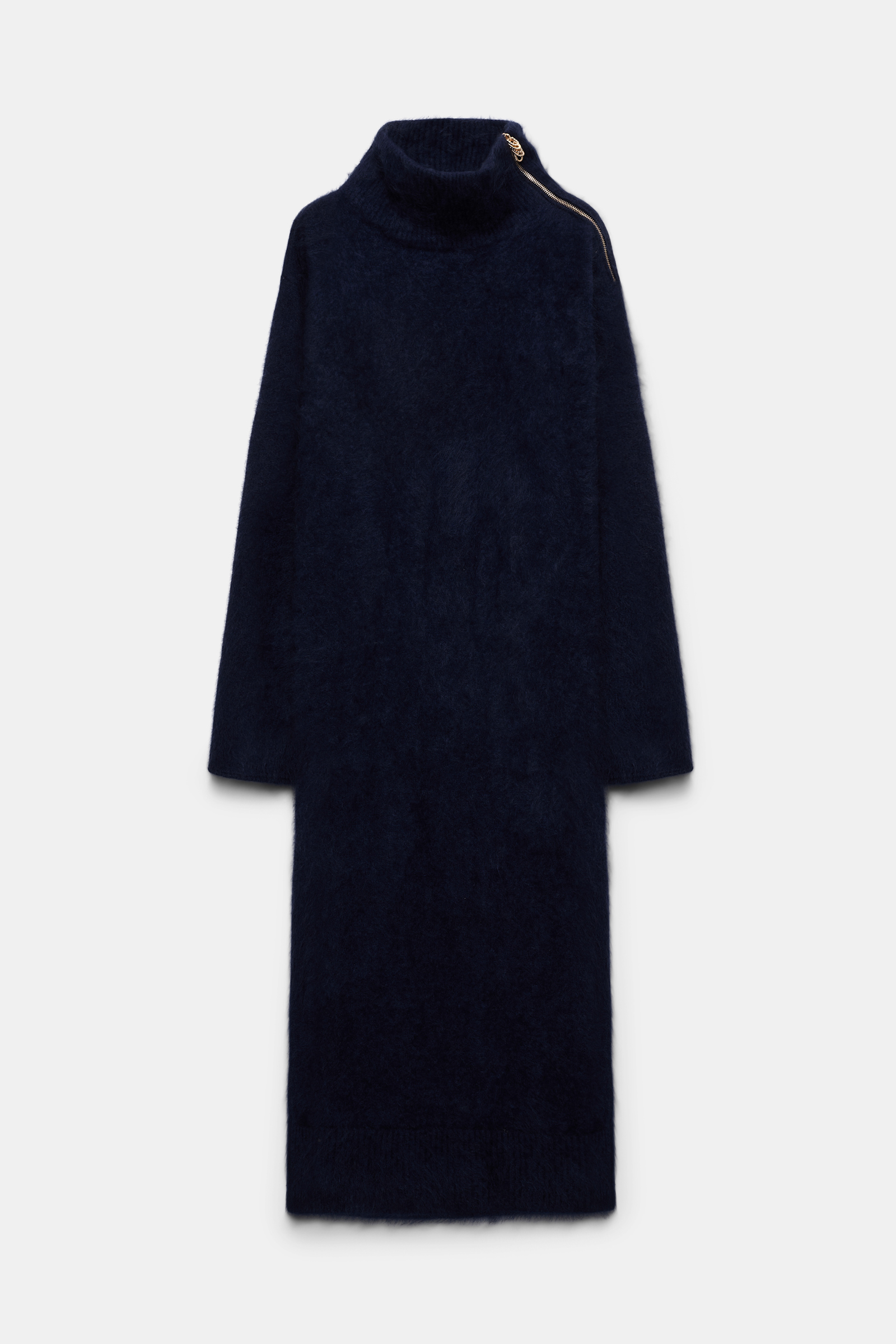 Dorothee Schumacher Fluffy Rollkragenkleid mit Reißverschluss navy