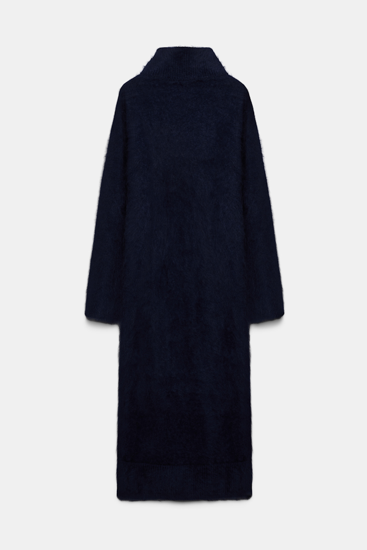 Dorothee Schumacher Fluffy Rollkragenkleid mit Reißverschluss navy