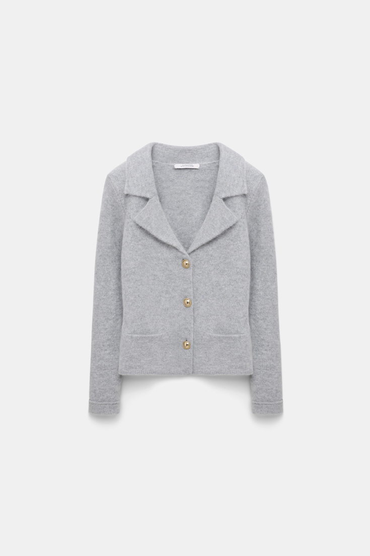 Dorothee Schumacher Fluffy Cardigan im Blazer-Style grey melange