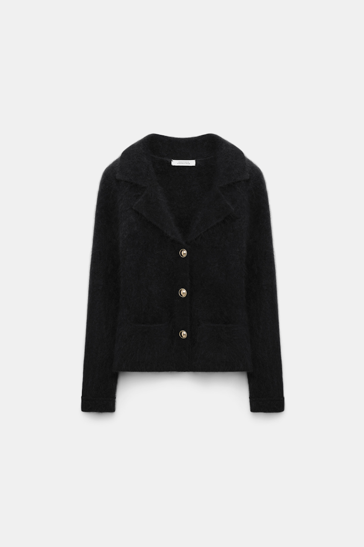 Dorothee Schumacher Fluffy Cardigan im Blazer-Style pure black