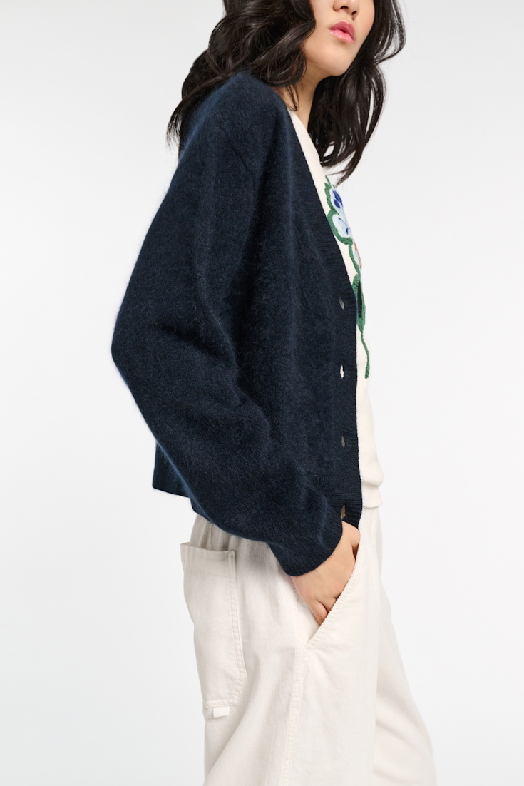 Dorothee Schumacher Wool-cashmere V-neck cardigan true navy