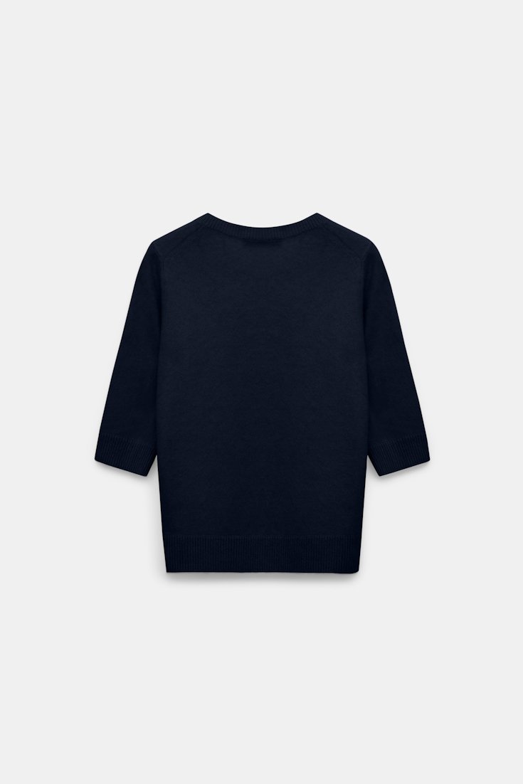 Dorothee Schumacher Wool-cashmere round neck pullover true navy
