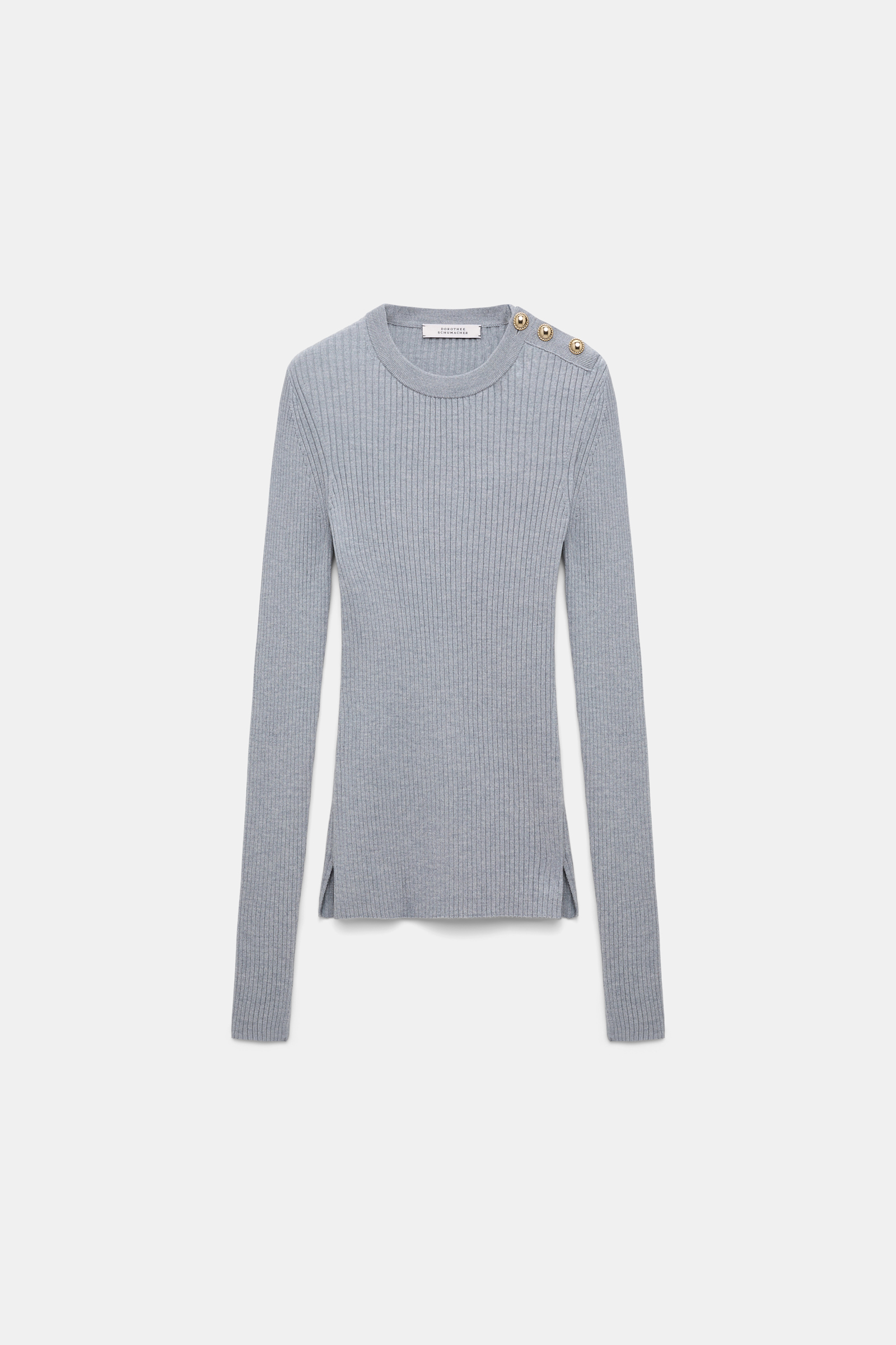 Dorothee Schumacher Wool-silk blend ribbed pullover grey melange