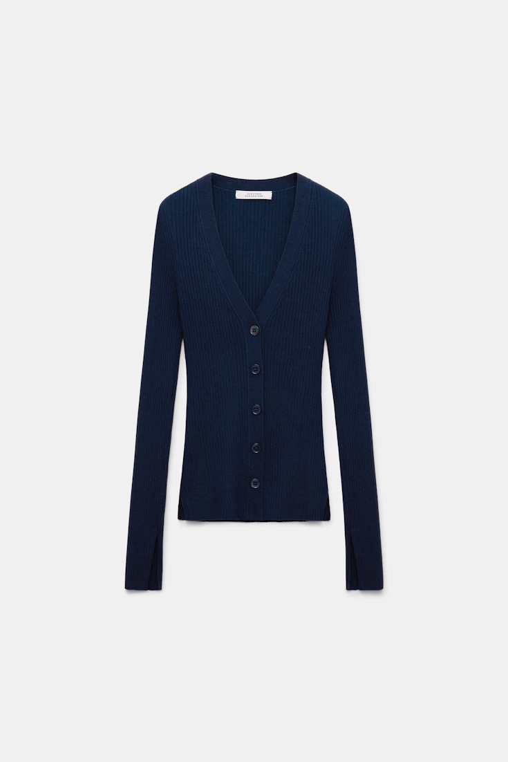 Dorothee Schumacher Cardigan aus Wolle-Seide Mix midnight