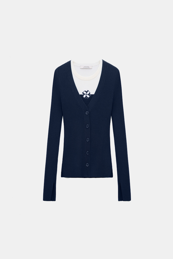 Dorothee Schumacher Cardigan aus Wolle-Seide Mix midnight