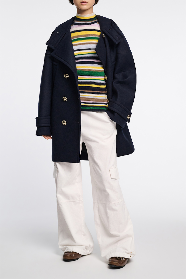 Dorothee Schumacher Striped cashmere turtleneck shell multi stripe