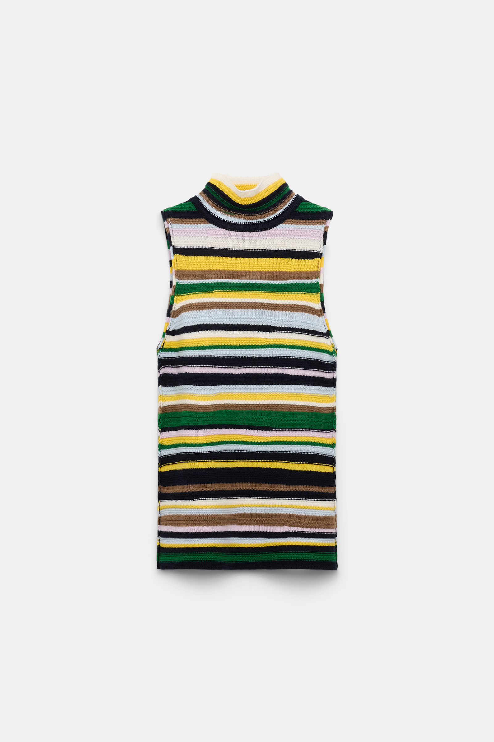 Dorothee Schumacher Striped cashmere turtleneck shell multi stripe