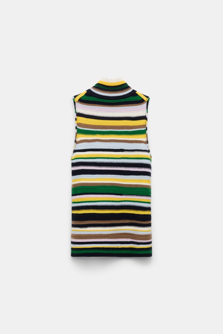 Dorothee Schumacher Striped cashmere turtleneck shell multi stripe