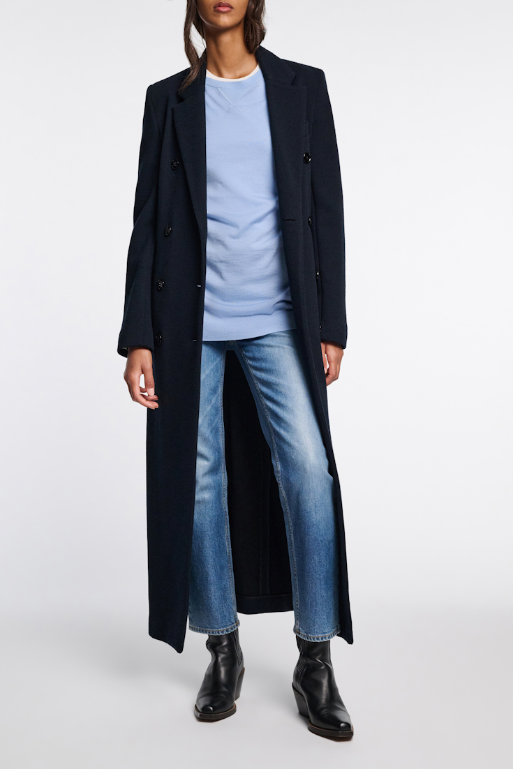 Dorothee Schumacher Virgin Merino wool extra long pullover sky blue